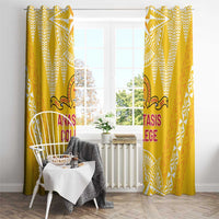 Anastasis College Window Curtain Tonga Ngatu Pattern - Polynesian Pride