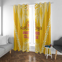 Anastasis College Window Curtain Tonga Ngatu Pattern - Polynesian Pride