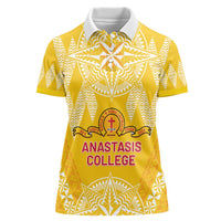 Personalised Anastasis College Women Polo Shirt Tonga Ngatu Pattern - Polynesian Pride
