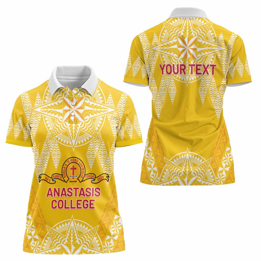 Personalised Anastasis College Women Polo Shirt Tonga Ngatu Pattern - Polynesian Pride