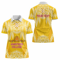 Personalised Anastasis College Women Polo Shirt Tonga Ngatu Pattern - Polynesian Pride