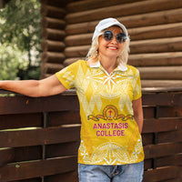 Personalised Anastasis College Women Polo Shirt Tonga Ngatu Pattern - Polynesian Pride