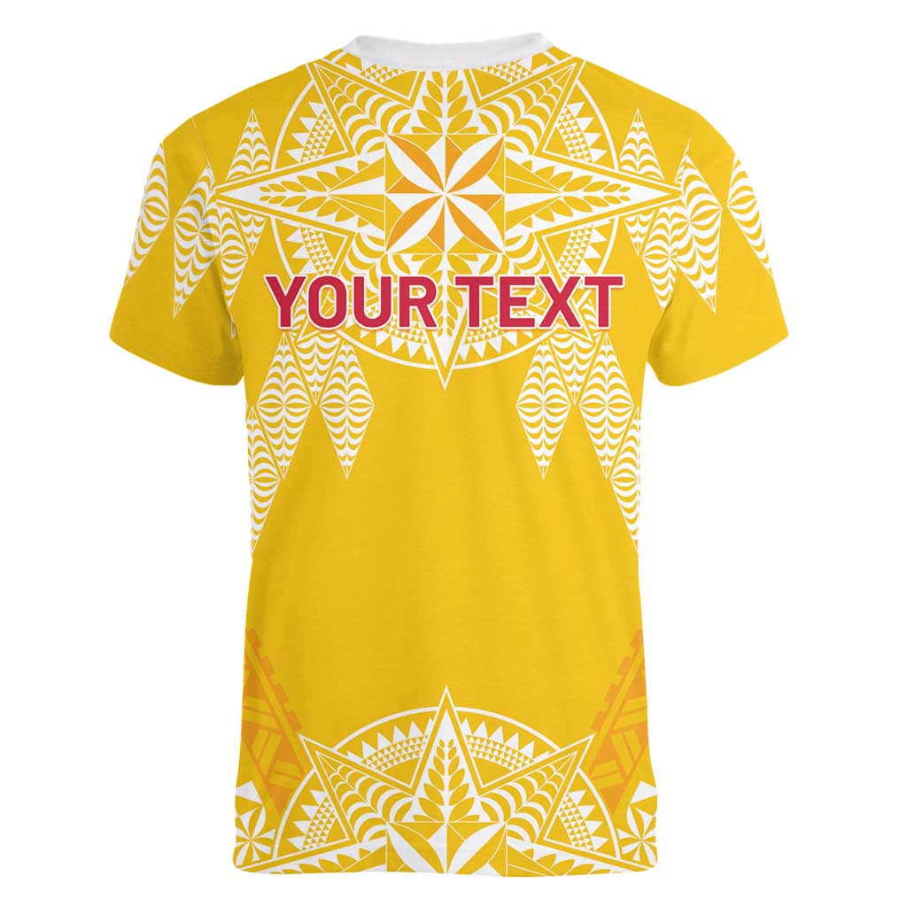 Personalised Anastasis College Women V-Neck T-Shirt Tonga Ngatu Pattern LT05 - Polynesian Pride