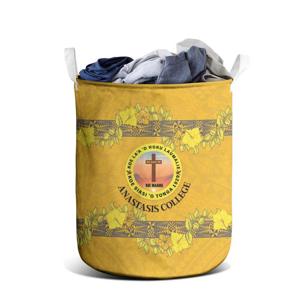 Tonga Anastasis College Laundry Basket Tongan Ngatu Kupesi Pattern LT05 - Polynesian Pride