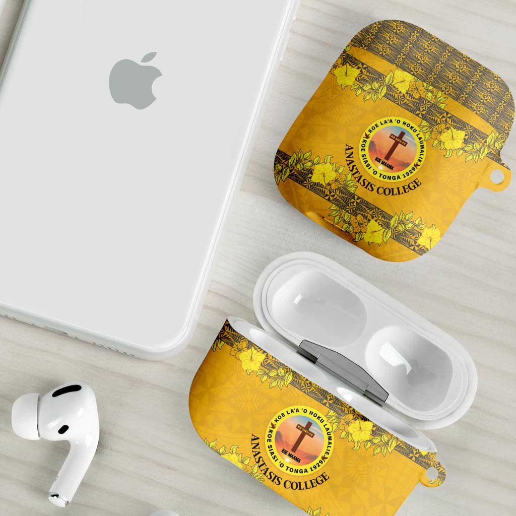 Tonga Anastasis College AirPods Case Tongan Ngatu Kupesi Pattern - Polynesian Pride