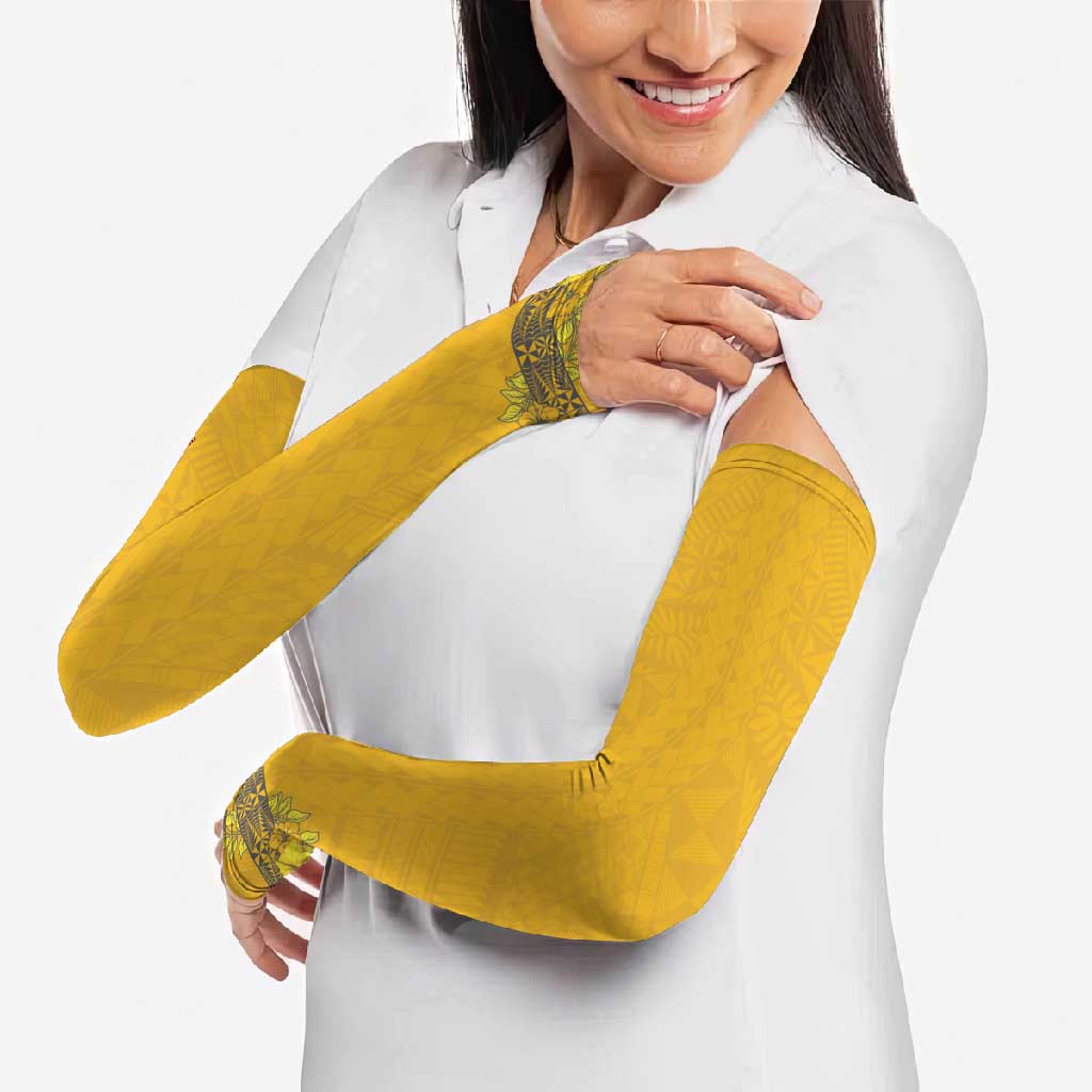 Tonga Anastasis College Arm Sleeves Tongan Ngatu Kupesi Pattern - Polynesian Pride