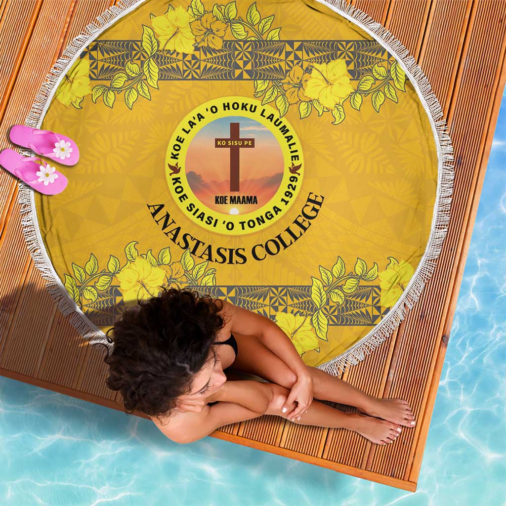 Tonga Anastasis College Beach Blanket Tongan Ngatu Kupesi Pattern - Polynesian Pride