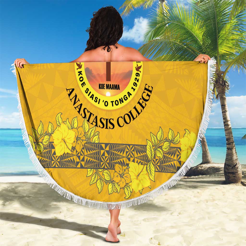 Tonga Anastasis College Beach Blanket Tongan Ngatu Kupesi Pattern - Polynesian Pride
