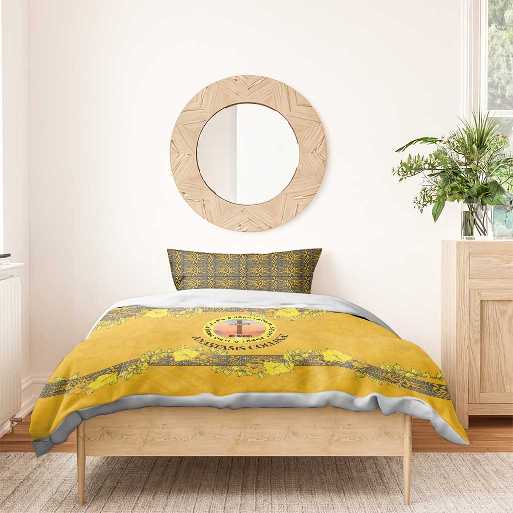 Tonga Anastasis College Bedding Set Tongan Ngatu Kupesi Pattern - Polynesian Pride