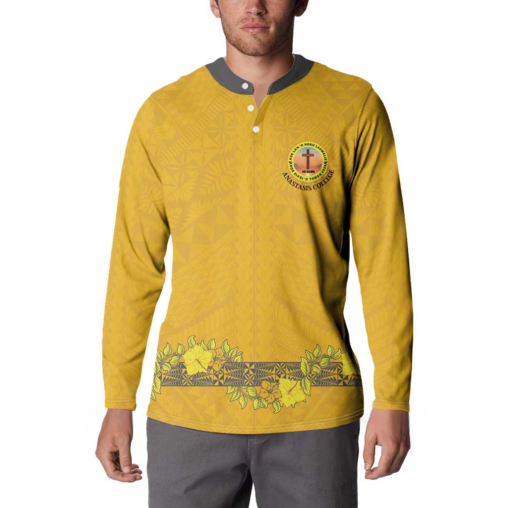Tonga Anastasis College Button Sweatshirt Tongan Ngatu Kupesi Pattern LT05 - Polynesian Pride