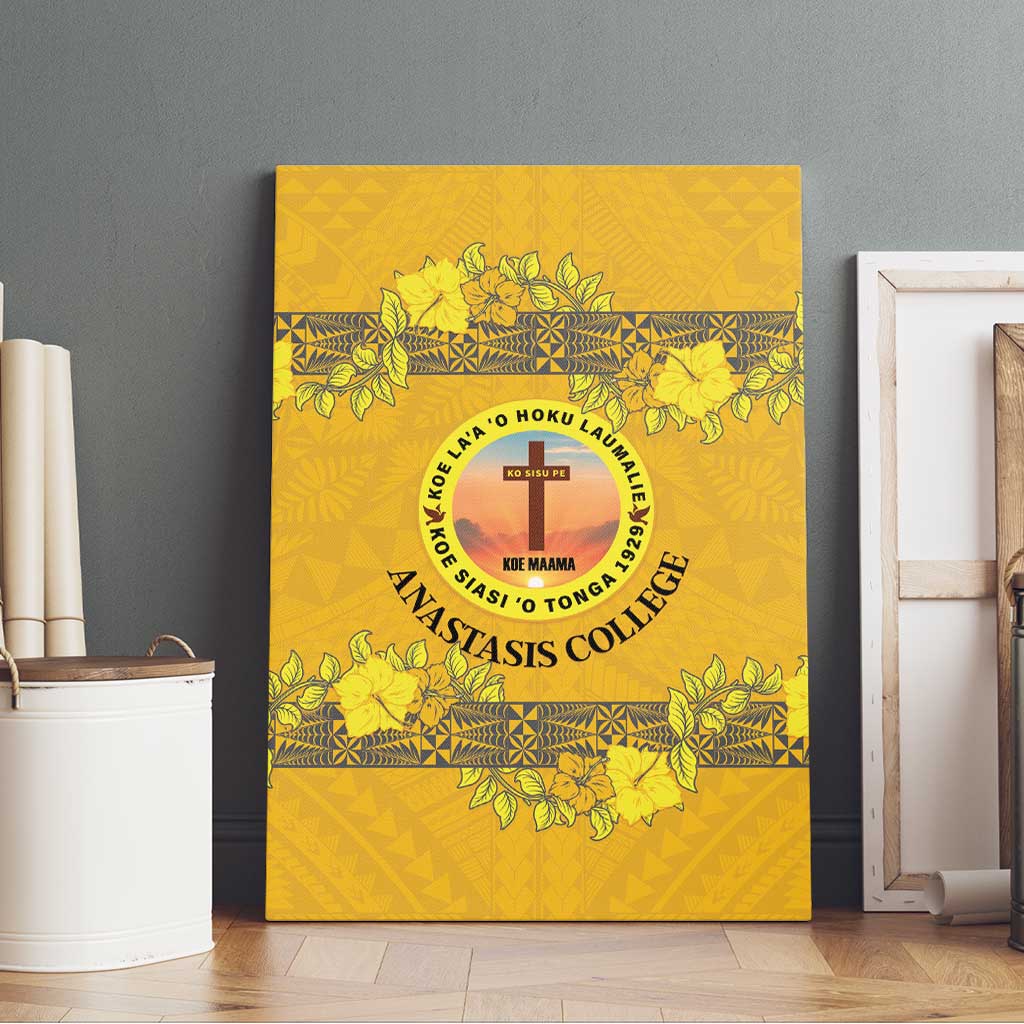 Tonga Anastasis College Canvas Wall Art Tongan Ngatu Kupesi Pattern LT05 - Polynesian Pride