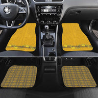 Tonga Anastasis College Car Mats Tongan Ngatu Kupesi Pattern LT05 Set 4pcs Yellow - Polynesian Pride