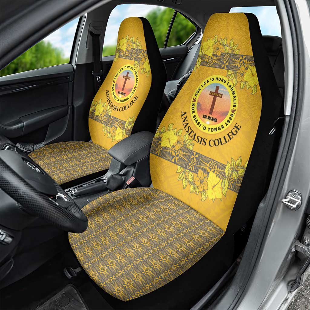 Tonga Anastasis College Car Seat Cover Tongan Ngatu Kupesi Pattern - Polynesian Pride