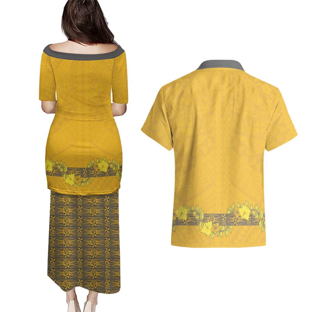 Tonga Anastasis College Couples Matching Puletasi and Hawaiian Shirt Tongan Ngatu Kupesi Pattern LT05 - Polynesian Pride