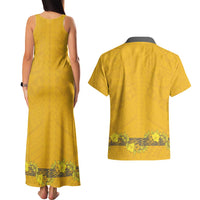 Tonga Anastasis College Couples Matching Tank Maxi Dress and Hawaiian Shirt Tongan Ngatu Kupesi Pattern - Polynesian Pride