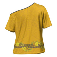 Tonga Anastasis College Cross Shoulder Shirt Tongan Ngatu Kupesi Pattern LT05 - Polynesian Pride