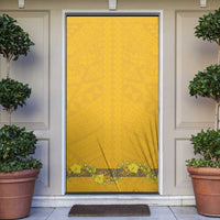 Tonga Anastasis College Door Cover Tongan Ngatu Kupesi Pattern LT05 Yellow - Polynesian Pride