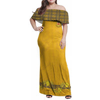 Tonga Anastasis College Family Matching Off Shoulder Maxi Dress and Hawaiian Shirt Tongan Ngatu Kupesi Pattern - Polynesian Pride