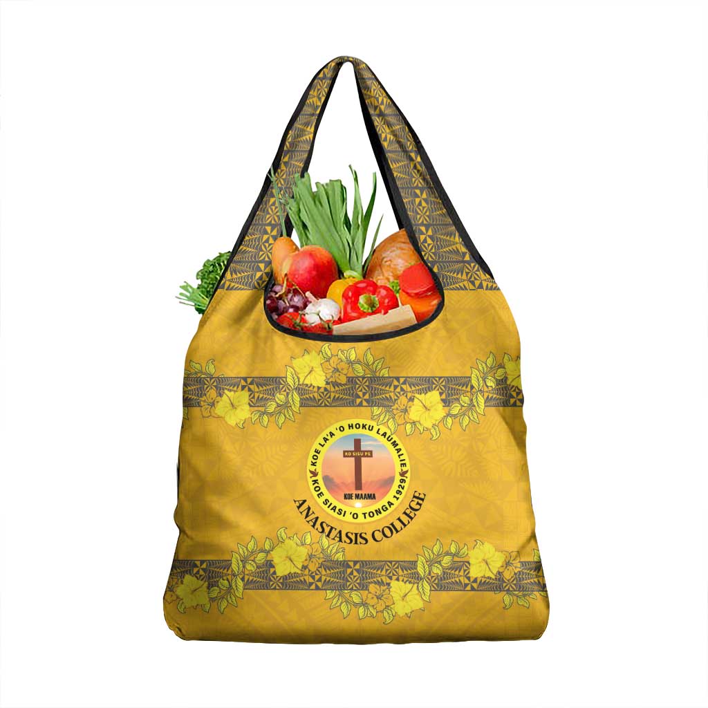 Tonga Anastasis College Grocery Bag Tongan Ngatu Kupesi Pattern - Polynesian Pride