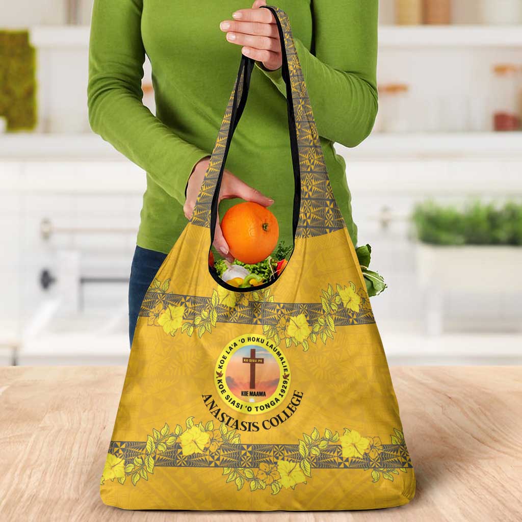 Tonga Anastasis College Grocery Bag Tongan Ngatu Kupesi Pattern - Polynesian Pride