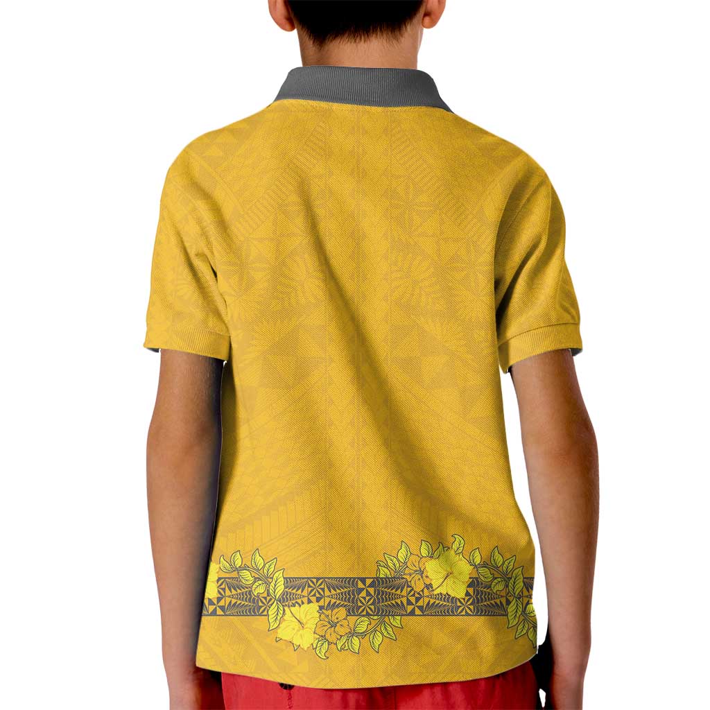 Tonga Anastasis College Kid Polo Shirt Tongan Ngatu Kupesi Pattern - Polynesian Pride