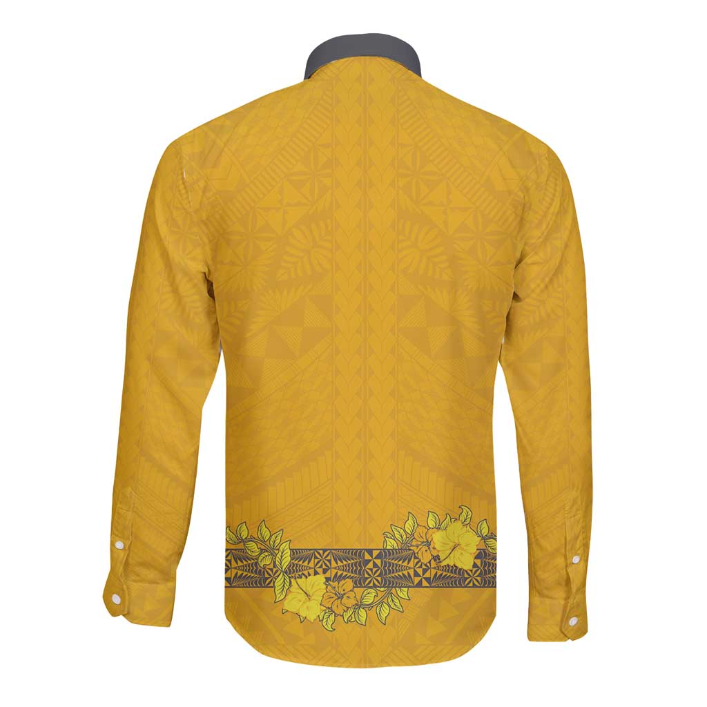 Tonga Anastasis College Long Sleeve Button Shirt Tongan Ngatu Kupesi Pattern LT05 - Polynesian Pride
