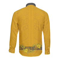 Tonga Anastasis College Long Sleeve Button Shirt Tongan Ngatu Kupesi Pattern LT05 - Polynesian Pride
