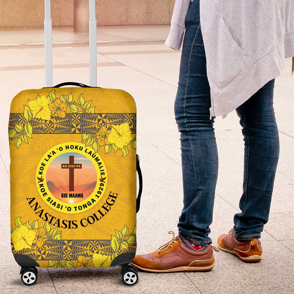 Tonga Anastasis College Luggage Cover Tongan Ngatu Kupesi Pattern - Polynesian Pride