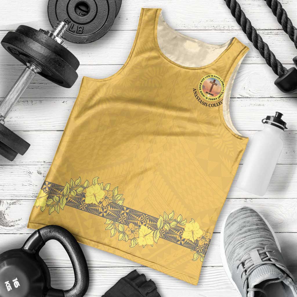 Tonga Anastasis College Men Tank Top Tongan Ngatu Kupesi Pattern LT05 - Polynesian Pride