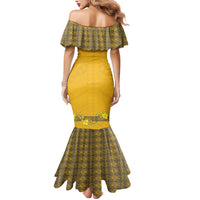 Tonga Anastasis College Mermaid Dress Tongan Ngatu Kupesi Pattern LT05 - Polynesian Pride