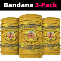 Tonga Anastasis College Neck Gaiter Tongan Ngatu Kupesi Pattern LT05 package One Size: 25*50cm Yellow - Polynesian Pride