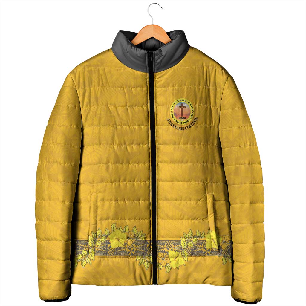 Tonga Anastasis College Padded Jacket Tongan Ngatu Kupesi Pattern LT05 - Polynesian Pride