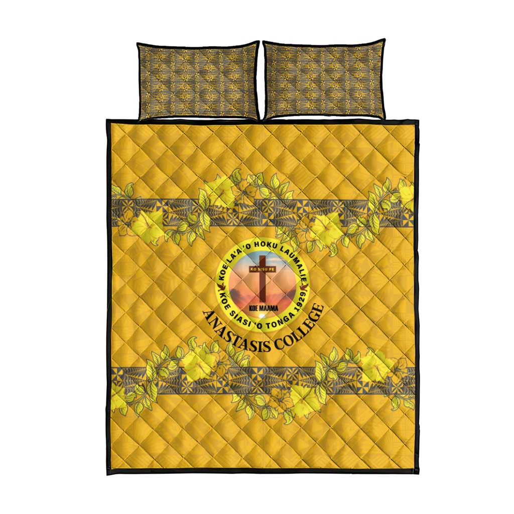 Tonga Anastasis College Quilt Bed Set Tongan Ngatu Kupesi Pattern - Polynesian Pride