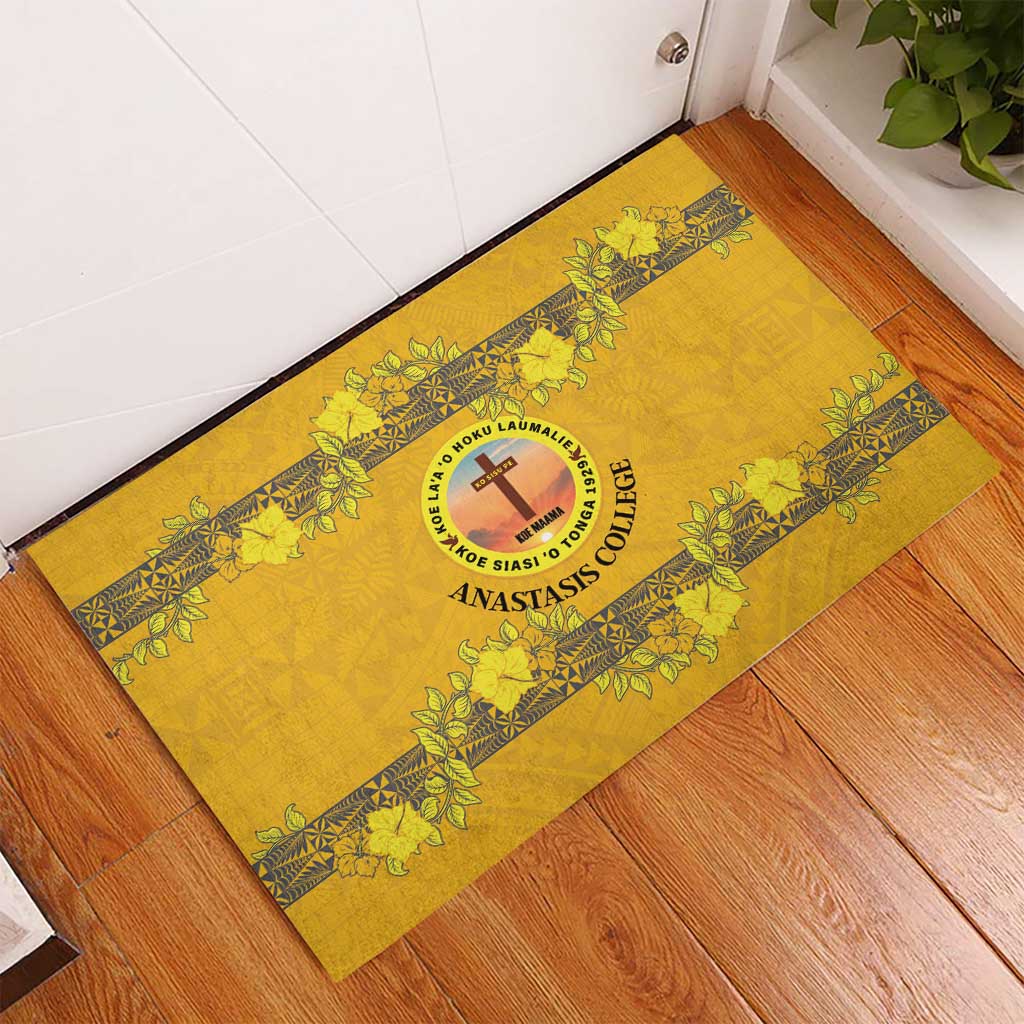 Tonga Anastasis College Rubber Doormat Tongan Ngatu Kupesi Pattern LT05 - Polynesian Pride