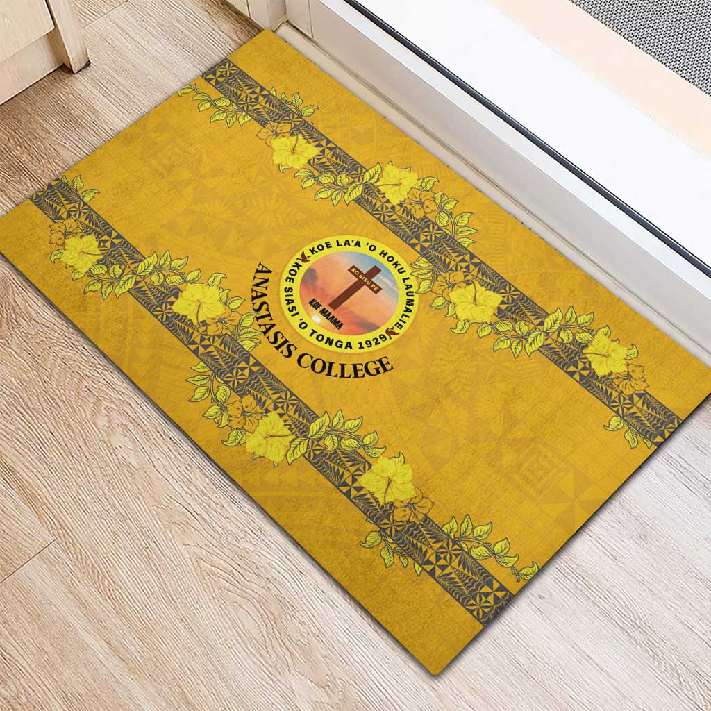 Tonga Anastasis College Rubber Doormat Tongan Ngatu Kupesi Pattern LT05 - Polynesian Pride