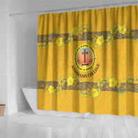 Tonga Anastasis College Shower Curtain Tongan Ngatu Kupesi Pattern - Polynesian Pride