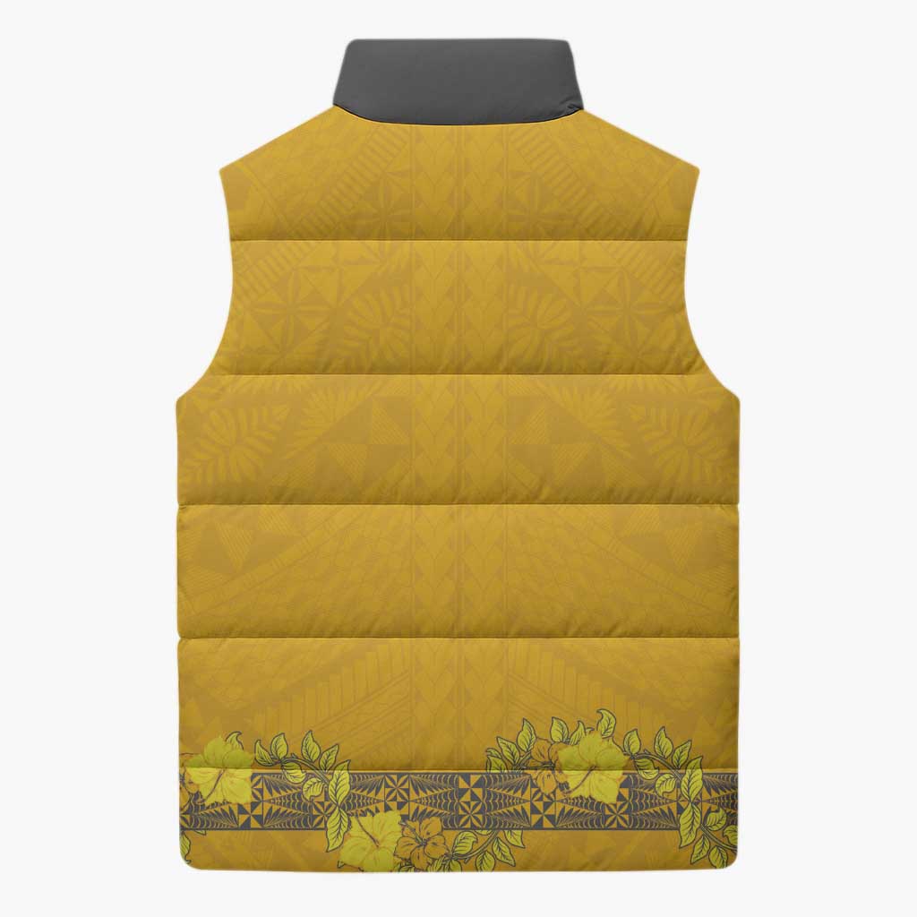 Tonga Anastasis College Sleeveless Puffer Jacket Tongan Ngatu Kupesi Pattern LT05 - Polynesian Pride