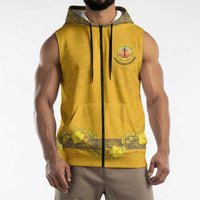 Tonga Anastasis College Sleeveless Zip Hoodie Tongan Ngatu Kupesi Pattern LT05 - Polynesian Pride