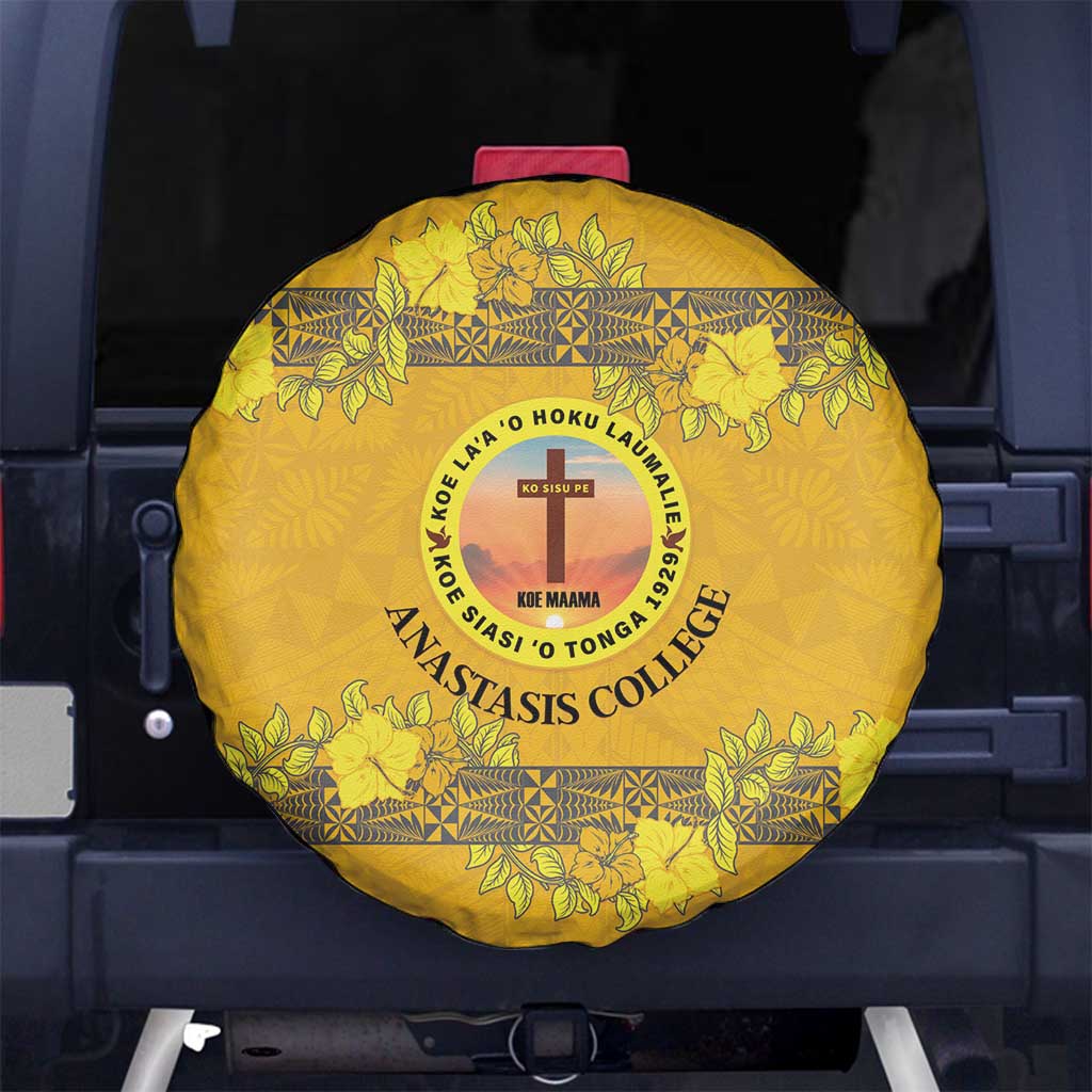 Tonga Anastasis College Spare Tire Cover Tongan Ngatu Kupesi Pattern - Polynesian Pride