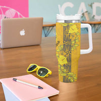 Tonga Anastasis College Tumbler With Handle Tongan Ngatu Kupesi Pattern - Polynesian Pride