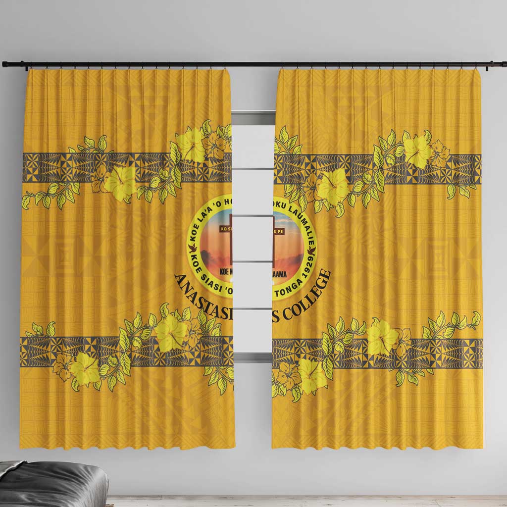 Tonga Anastasis College Window Curtain Tongan Ngatu Kupesi Pattern - Polynesian Pride