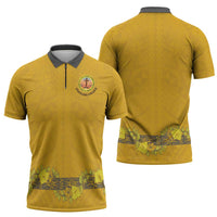 Tonga Anastasis College Zipper Polo Shirt Tongan Ngatu Kupesi Pattern LT05 - Polynesian Pride