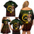 Personalised Vanuatu Custom Chiefs Day Family Matching Off Shoulder Short Dress and Hawaiian Shirt Pig Tusk Simple Style LT05 - Polynesian Pride