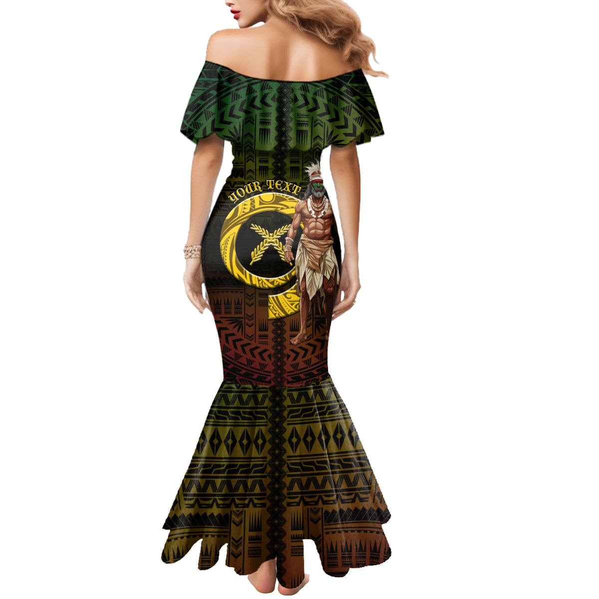 Personalised Vanuatu Custom Chiefs Day Mermaid Dress Pig Tusk Simple Style LT05 - Polynesian Pride