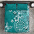 Cook Islands Bedding Set Teal Hibiscus And Stars