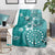 Cook Islands Blanket Teal Hibiscus And Stars