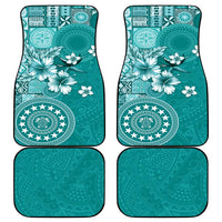 Cook Islands Car Mats Teal Hibiscus And Stars LT05 - Polynesian Pride