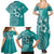 Cook Islands Family Matching Summer Maxi Dress and Hawaiian Shirt Teal Hibiscus And Stars