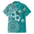 Cook Islands Family Matching Summer Maxi Dress and Hawaiian Shirt Teal Hibiscus And Stars