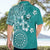 Cook Islands Hawaiian Shirt Teal Hibiscus And Stars